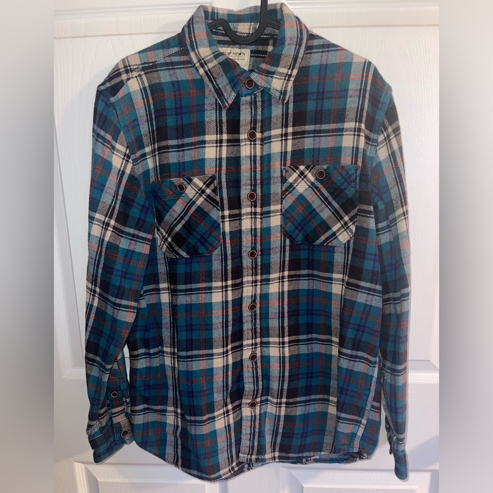 Ruff Hewn Teal and Cream Checkered Shirt